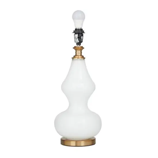 White Glass Table Lamp 15" x 15" x 29" {4}