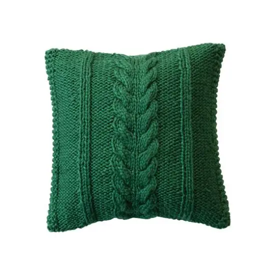 Hello Honey&reg; 20" Green Cable Knit Accent Pillow {1}