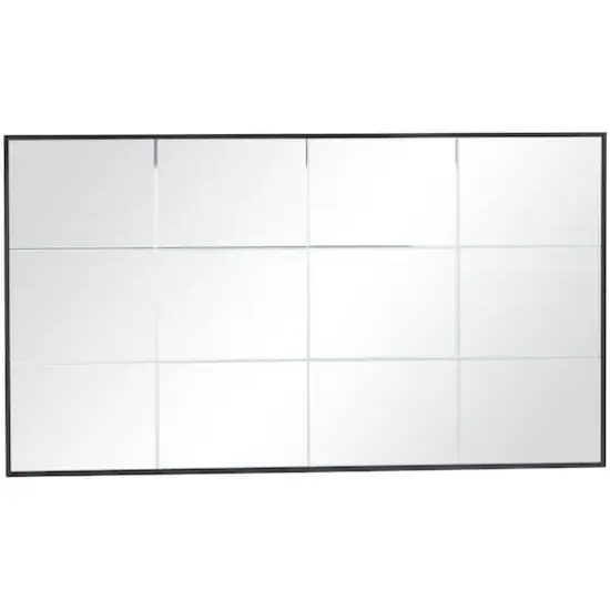 Black Metal Grid Style Panel Wall Mirror 23" x 1" x 40" {1}