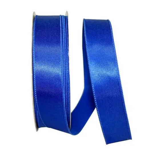 JAM Paper 1.5" x 50yd. Satin Value Wired Ribbon Royal {1}