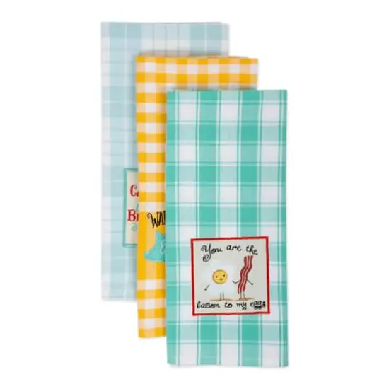 DII&reg; Rise & Shine Breakfast Embroidered Dish Towel Set {6}