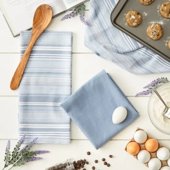 DII&reg; Urban Stripe Dish Towels, 3ct. Stonewash Blue {4}