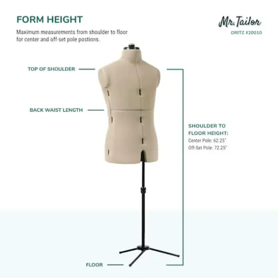 Dritz&reg; Mr. Tailor Male Dress Form with Adjustable Tri-Pod Stand {9}
