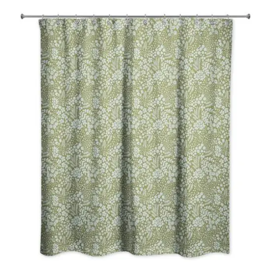 Dainty Floral Shower Curtain Green {1}