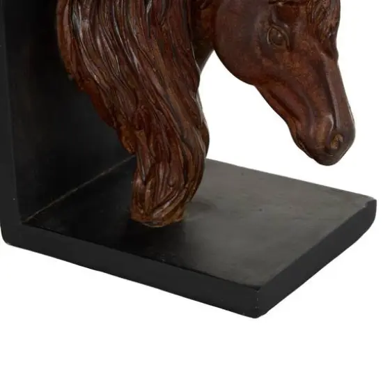 6" Copper Horse Head Bookends with Black Stands, 2ct. {9}