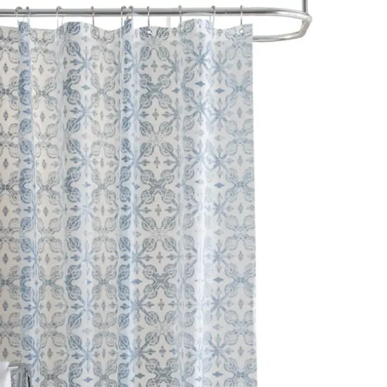 Bath Bliss Blue Lisbon Design PEVA Shower Curtain {1}