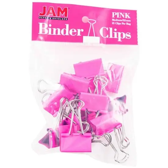JAM Paper Office Desk Supply Clips Set Pink {4}