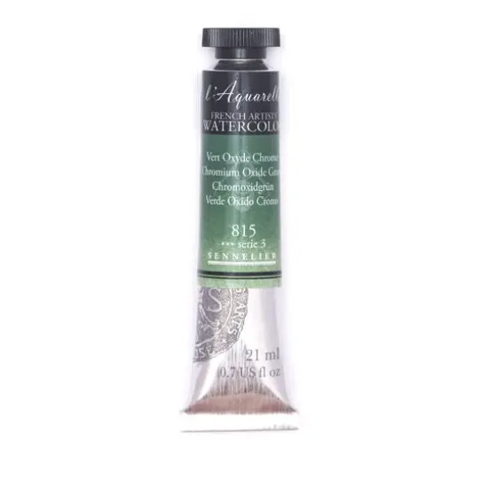 Sennelier French Artists' Watercolor, 21mL 815 Chromium Oxide Green S3 {1}