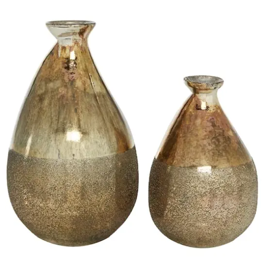 Gold Glass Rustic Vase Set {1}