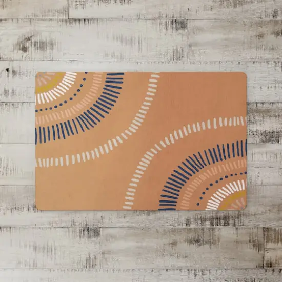 Earthtone Dashed Lines 27" x 18" Floor Mat {1}
