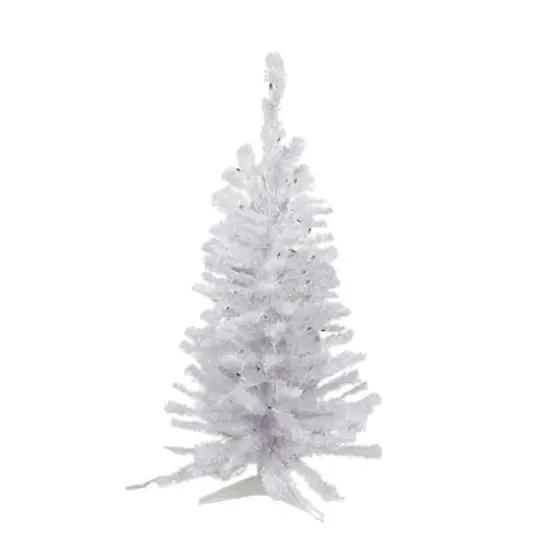 4ft. Pre-Lit White Iridescent Pine Artificial Christmas Tree, Green Lights {1}