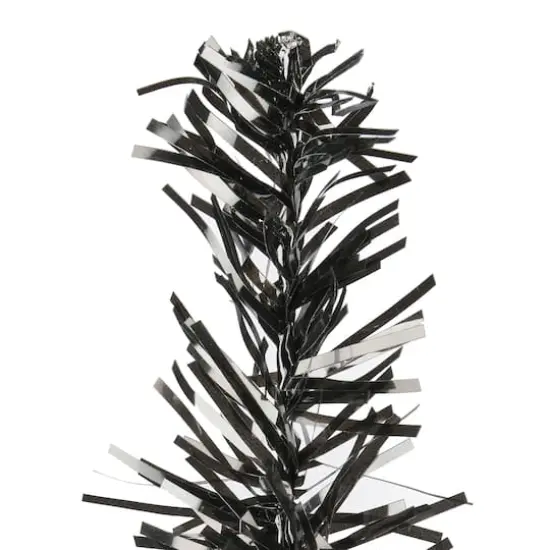 24" Unlit Black Tinsel Artificial Christmas Tree {4}