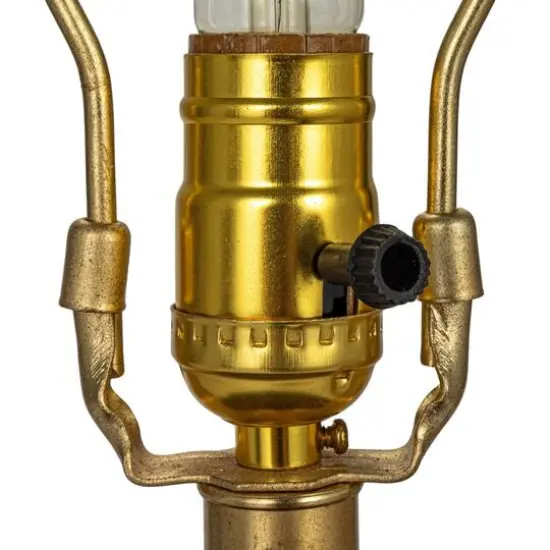 Hello Honey&reg; 24" Natural & Gold Colored Reclaimed Wood Table Lamp with Jute Shade {9}