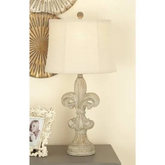 28" White Polystone French Country Table Lamps, 2ct. {9}