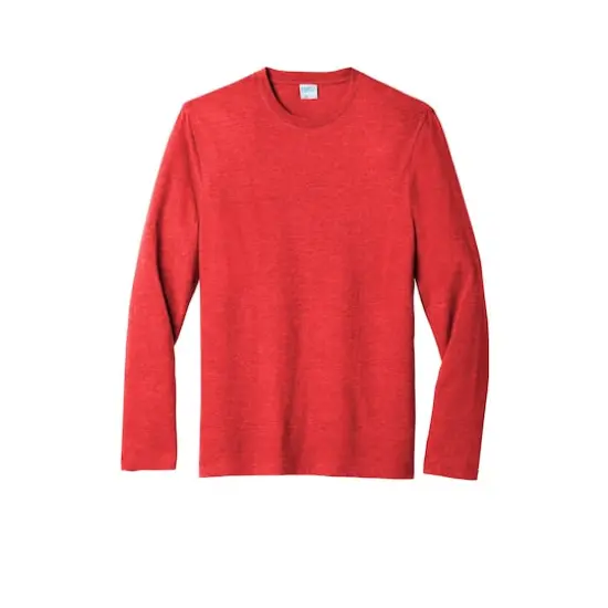 Port & Company&reg; Fan Favorite&trade; Long Sleeve Blend T-Shirt Bright Red Heather {1}