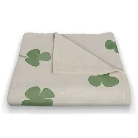 Tiny Shamrock Pattern 50" x 60" Coral Fleece Blanket {3}