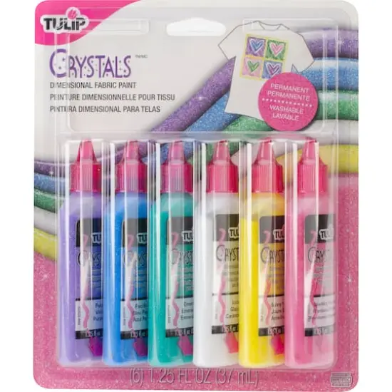 Tulip&reg; 6 Color Dimensional Fabric Paint Set Crystals {1}