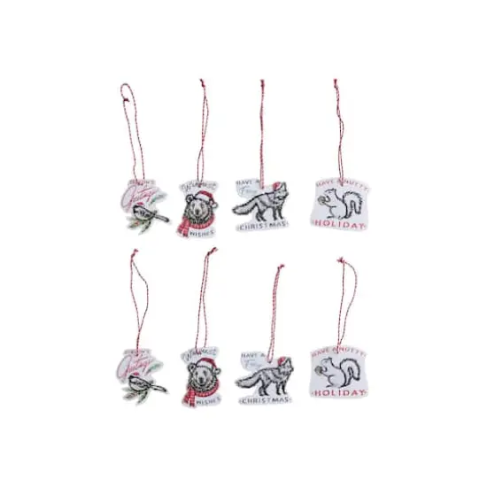 Hello Honey&reg; 8 Pack 5.25" Christmas Animal Sentiment Ornaments/Gift Tags {1}