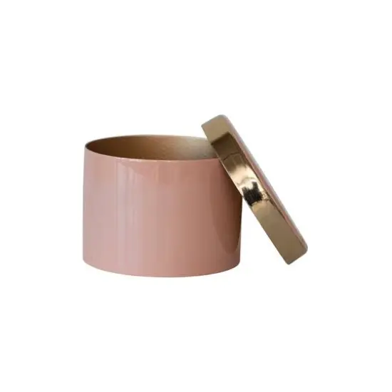 Hello Honey&reg; 3" Pink & Gold Enameled Metal Box with Shiny Interior {7}