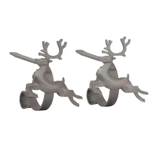 Original MantleClip&reg; Pewter Reindeer Icons Stocking Holders, 2ct. {1}