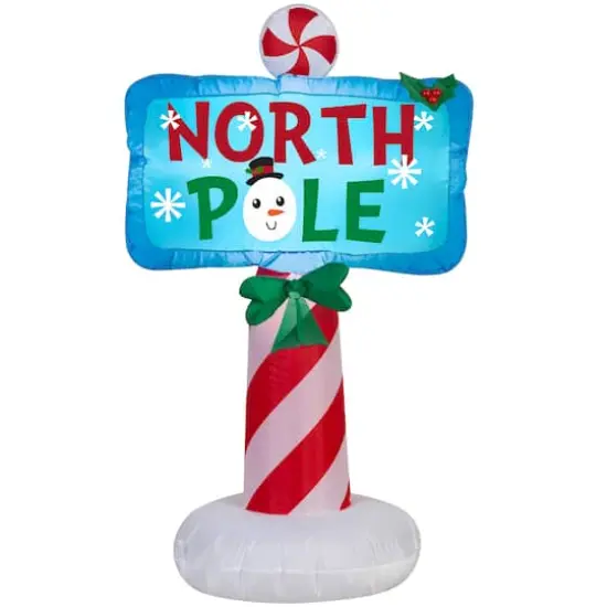 3.5ft. Airblown&reg; Inflatable Outdoor North Pole Sign {1}