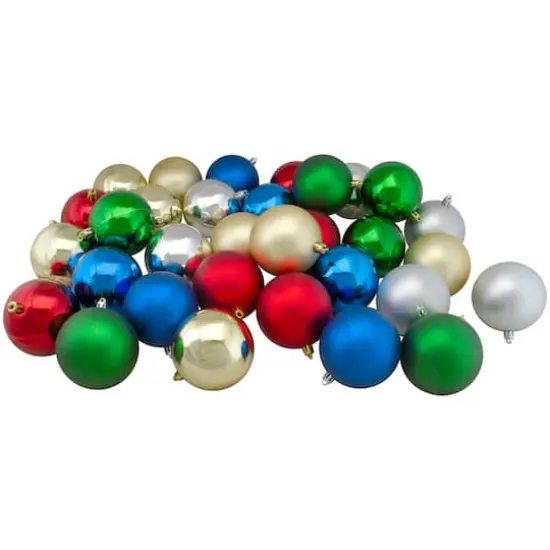 60ct Multicolor Shiny & Matte Shatterproof Ball Ornaments {3}