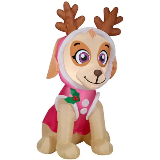 3.5ft. Airblown&reg; Inflatable Christmas Nick Jr&trade; Paw Patrol Skye in Pink Snow Outfit with Antlers {1}