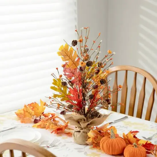 20" GlitzHome&reg; Harvest Tree Tabletop D&eacute;cor {9}