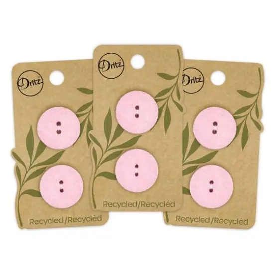 Dritz&reg; 23mm Recycled Cotton Round Buttons, 6ct. Light pink {9}