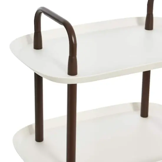 Hello Honey&reg; Main + Mesa&trade; 3-Tier Modern Plastic and Metal Trolley White and Brown {4}