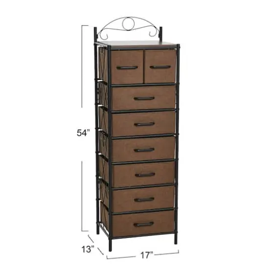 Household Essentials Victoria 54" 8-Drawer Narrow Dresser Walnut {4}