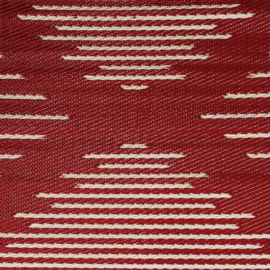Red & Beige Tribal Outdoor Area Rug, 4ft. x 6ft. {5}