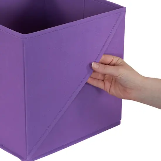 Household Essentials 11" Purple Storage Cubes with Diagonal Lip Handles, 6ct. {7}