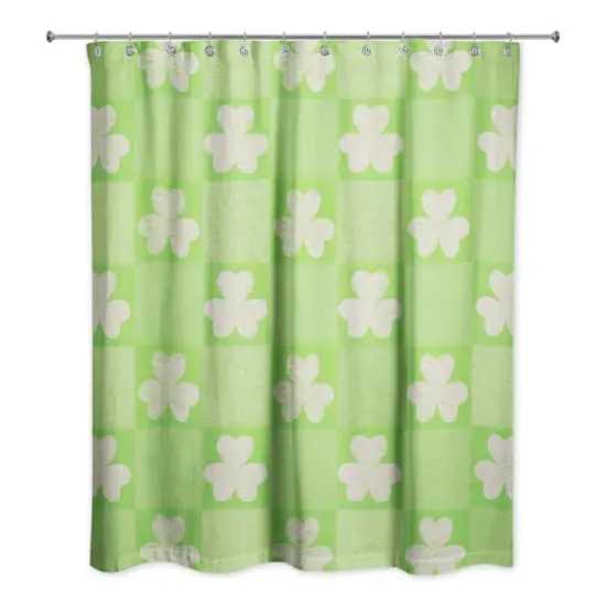 Shamrock Checkered Board 71" x 74" Shower Curtain {1}