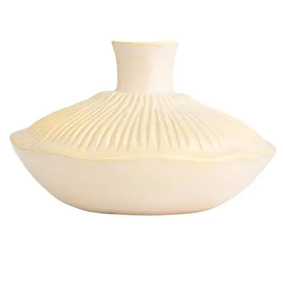 Hello Honey&reg; 7" Long Cream Stoneware Vase {10}