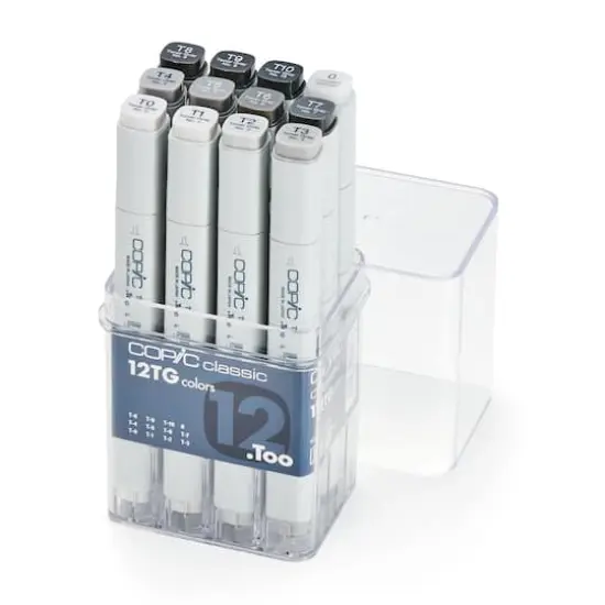Copic&reg; Classic Marker Set, 12 Color Toner Grays {1}