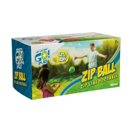 Toysmith&reg; GO!&trade; Zip Ball Zip Line Football {4}