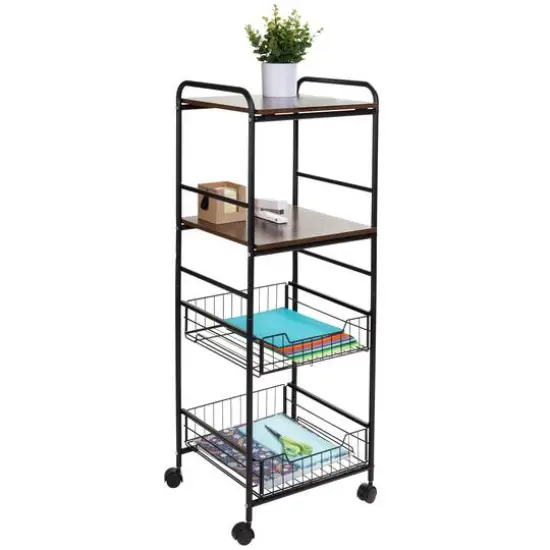 Honey Can Do Black 4-Tier Rolling Cart {4}