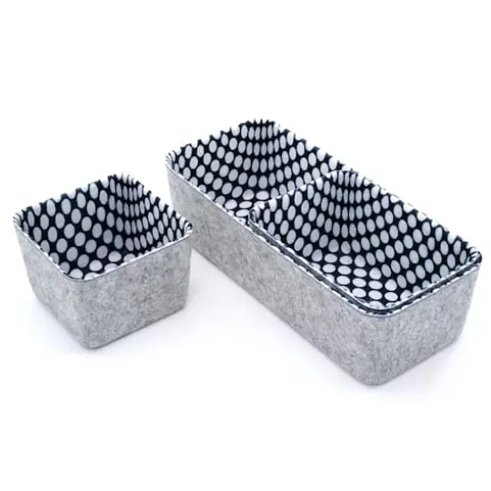 Welaxy Felt 3 Piece Polka Dot Storage Bin Set {5}