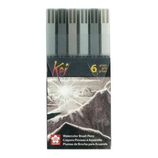 Sakura&reg; Koi Watecolor Brush Pen 6 Color Set, Grays {1}