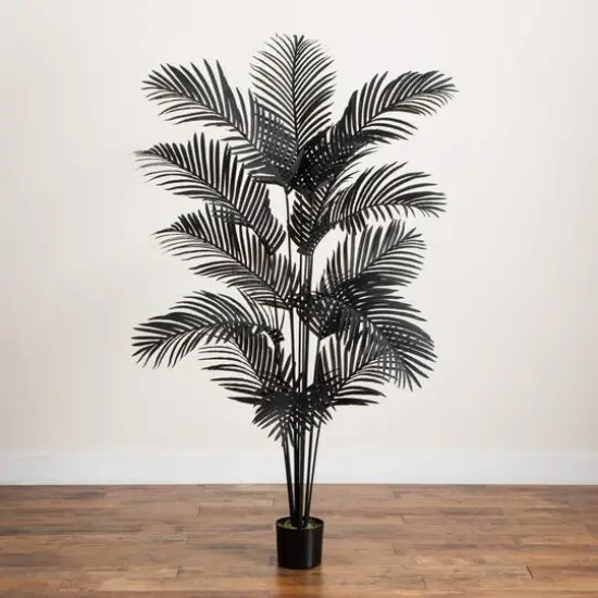 6ft. Artificial Halloween Black Paradise Palm Tree {7}