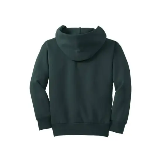 Port & Company&reg; Colors Youth Core Fleece Pullover Hooded Sweatshirt Dark Green {4}