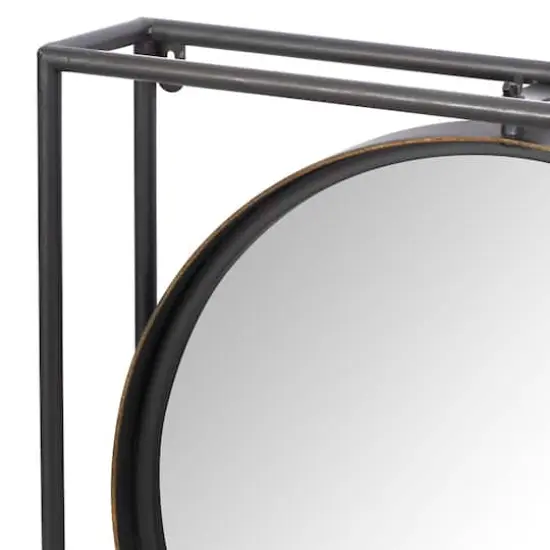 52" Gray Metal Modern Wall Mirror {4}