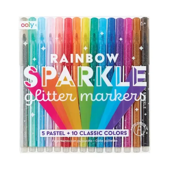 OOLY Rainbow Sparkle Glitter Markers Set {1}