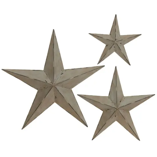 Light Brown Metal Star Wall D&eacute;cor Set {1}