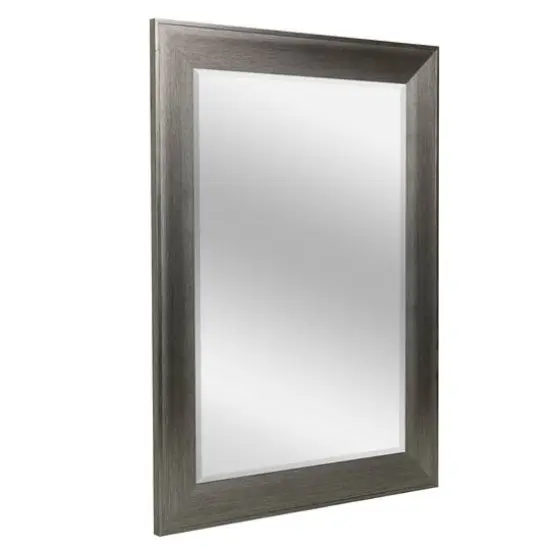 Head West&reg; Metallic Gray Framed Beveled Glass Raised Lip Vanity Wall Mirror  {1}