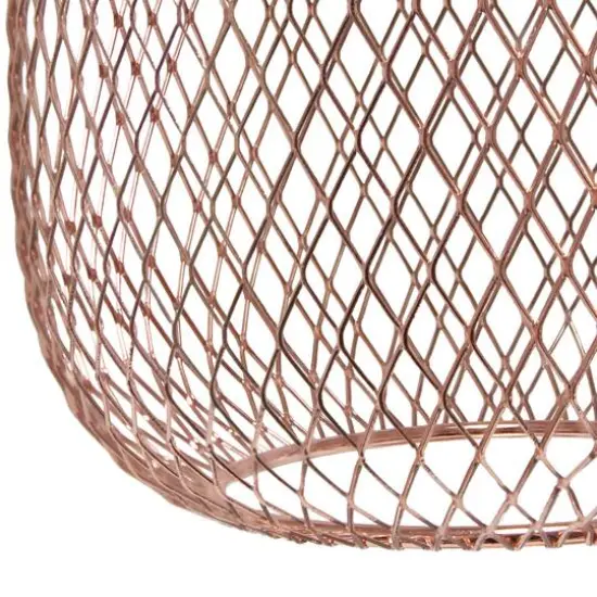 Lalia Home 19" Industrial Mesh Desk Lamp Rose Gold {8}