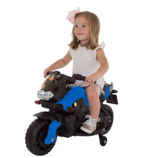 Toy Time Ride-On 2 Wheel Motorcycle Blue {10}