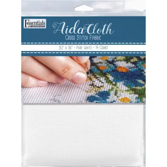 Essentials by Leisure Arts 14 Count Aida Cloth, 30" x 36" Pure White {1}