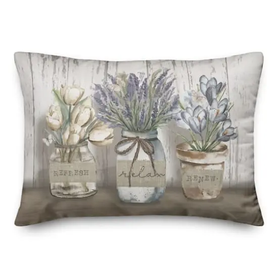 Bath Florals 20" x 14" Indoor/Outdoor Pillow {1}